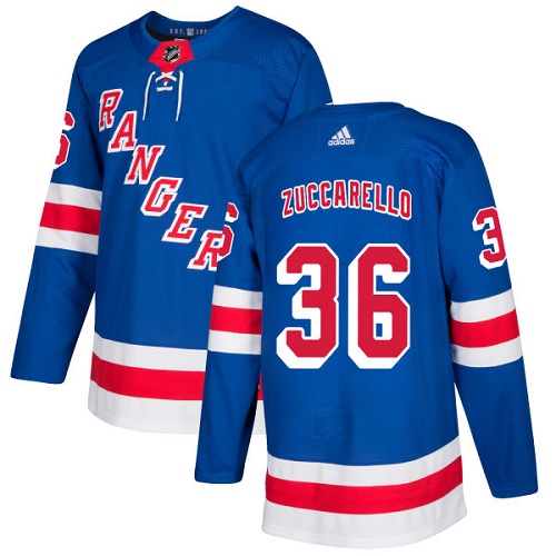 Adidas Rangers #36 Mats Zuccarello Royal Blue Home Authentic Stitched NHL Jersey